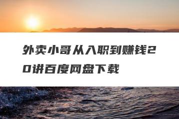 外卖小哥从入职到赚钱20讲百度网盘下载