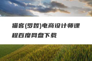 猫客(罗哲)电商设计师课程百度网盘下载