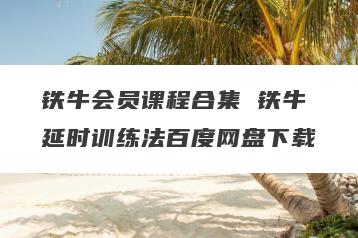 铁牛会员课程合集 铁牛延时训练法百度网盘下载