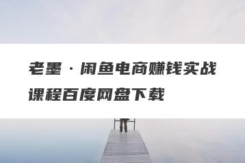 老墨·闲鱼电商赚钱实战课程百度网盘下载