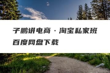 子鹏讲电商·淘宝私家班百度网盘下载