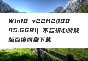 Win10 v22H2(19045.6691) 不忘初心游戏版百度网盘下载
