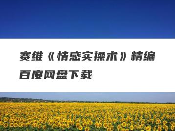 赛维《情感实操术》精编百度网盘下载