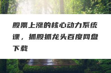 股票上涨的核心动力系统课，抓股抓龙头百度网盘下载