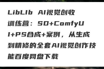 LibLIb AI视觉创收训练营：SD+ComfyUI+PS合成+案例，从生成到精修的全套AI视觉创作技能百度网盘下载