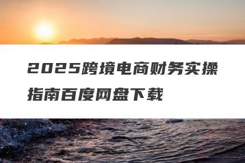 2025跨境电商财务实操指南百度网盘下载