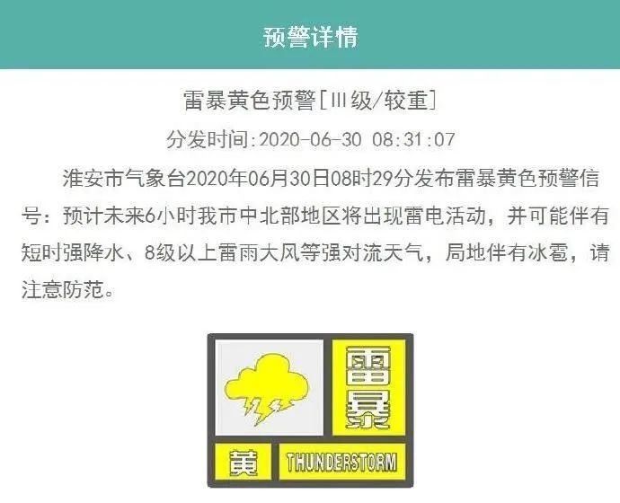 雷雨大风黄色预警发布(雷雨大风黄色预警严重吗)