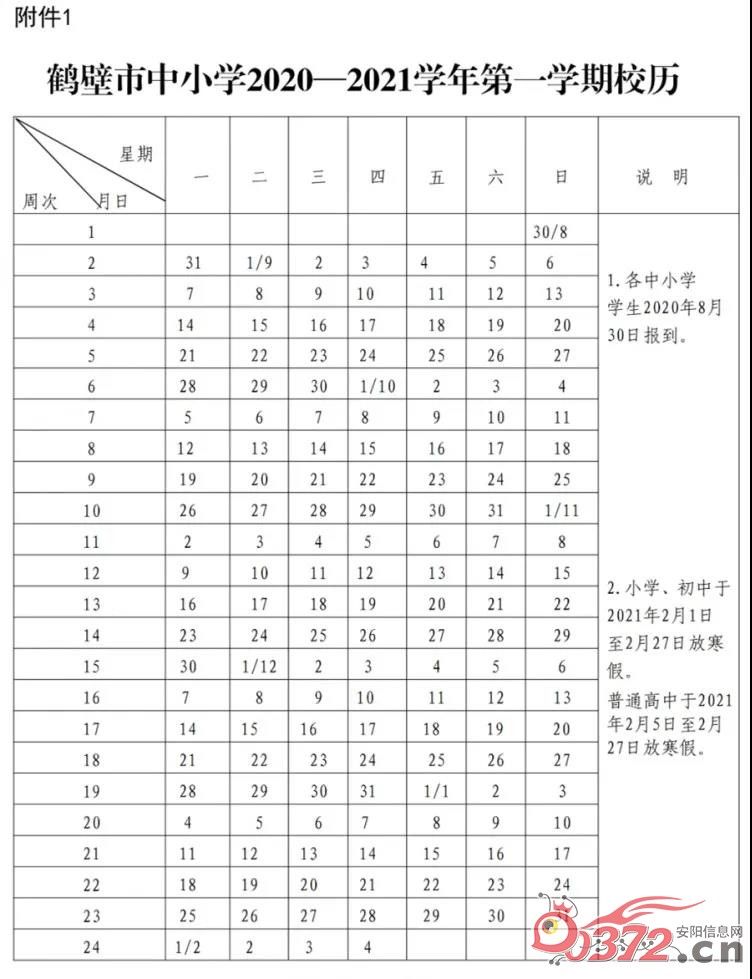 中小学开学最新时间南阳(2020南阳小学一年级新生)