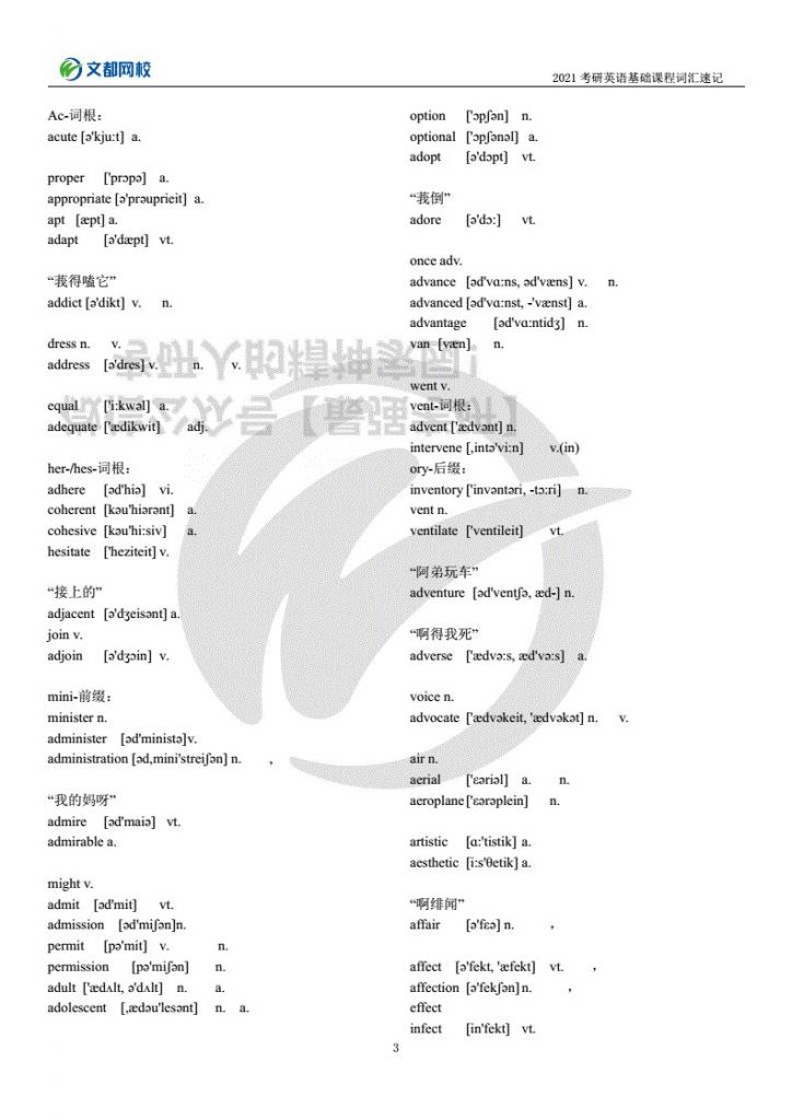 2021考研词汇pdf百度云(2021考研词汇5500电子版)