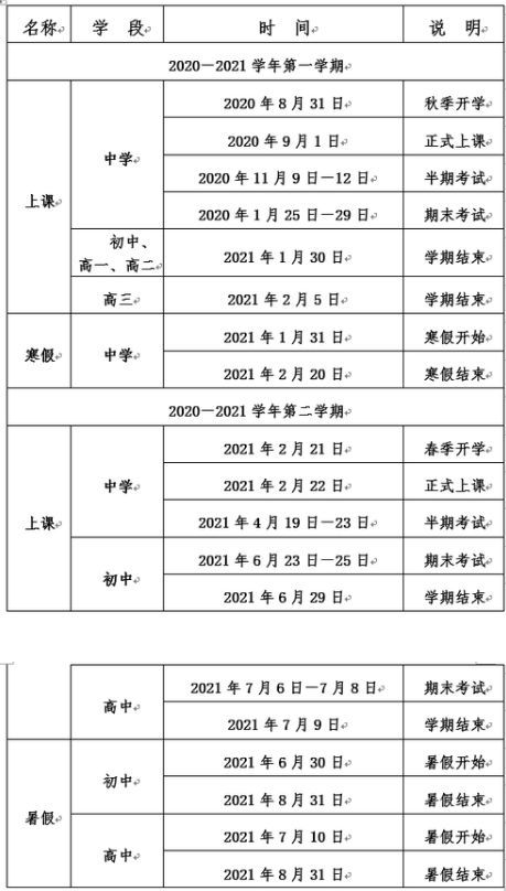 2021年小学上课安排时间表(2021年小学上课时间)