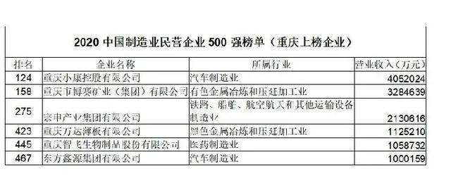 重庆十大民营企业(宝鸡十大民营企业)