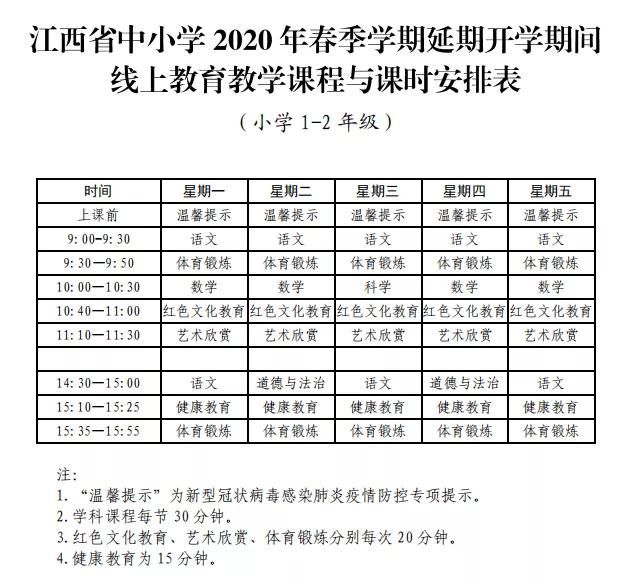 小学上课时间表(农村小学作息时间表)