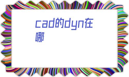 cad的dyn在哪(cad的dyn按钮在哪)