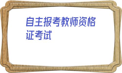 自主报考教师资格证考试(2019教师资格证考试时间)