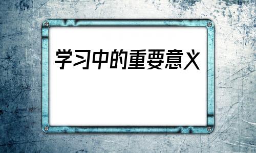 包含学习中的重要意义的词条