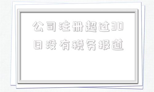 公司注册超过30日没有税务报道的简单介绍