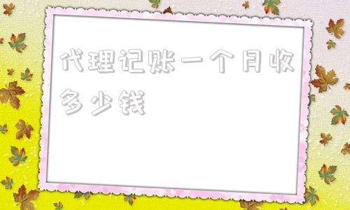 代理记账一个月收多少钱(代理记账一个月多少钱一个月)