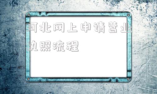 河北网上申请营业执照流程(河北个体工商户网上申请营业执照流程)