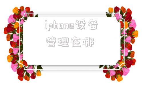 iphone设备管理在哪(iphone设备管理在哪里找)