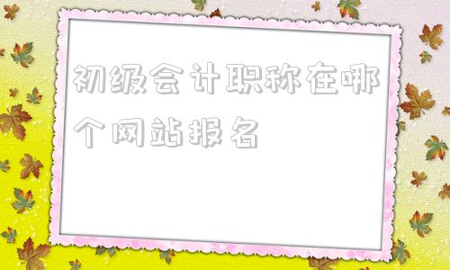 关于初级会计职称在哪个网站报名的信息