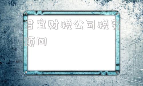 包含君宜财税公司税务顾问的词条