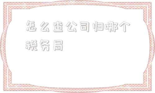 关于怎么查公司归哪个税务局的信息