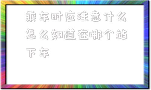 包含乘车时应注意什么怎么知道在哪个站下车的词条