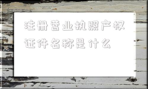 注册营业执照产权证件名称是什么(办营业执照房屋产权证件名称怎么填)