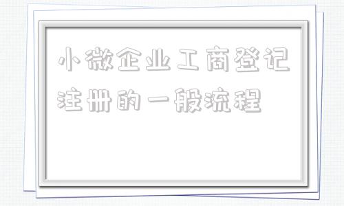 小微企业工商登记注册的一般流程(湖南企业工商登记注册电子系统)