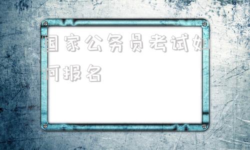 国家公务员考试如何报名(国家公务员考试如何报名确认)